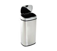 HOMCOM Cubo de Basura Inteligente de Acero Inoxidable 68L Sensor Infrarroja Apertura Automática y Contacto Manual 40,5x29,5x78 cm Plata Aosom España
