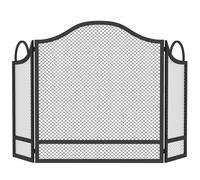 HOMCOM Parachispas para Chimenea Plegable de 3 Paneles en Metal 122x1x74 cm Negro Aosom España