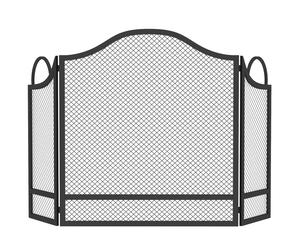 HOMCOM Parachispas para Chimenea Plegable de 3 Paneles en Metal 122x1x74 cm Negro Aosom España