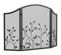 HOMCOM Parachispas para Chimenea Plegable de 3 Paneles en Metal 122x1x75 cm Negro Aosom España