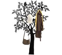 HOMCOM - Percha de pared con forma de árbol, con 8 ganchos, decoración de pared, color