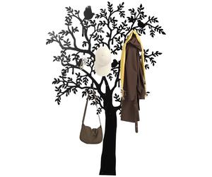HOMCOM - Percha de pared con forma de árbol, con 8 ganchos, decoración de pared, color