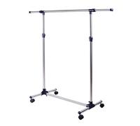 Homcom perchero acero inox colgador ropa 4 ruedas alto y largo regulables 95x45x170cm
