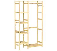 HOMCOM Perchero Burro de Bambú de Pie con Estantería 90x30x155 cm Natural