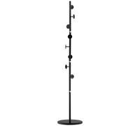 HOMCOM Perchero de pie con 8 Gancho estructura de acero con base de mármol 35x35x170 cm Negro Aosom España