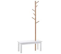 HOMCOM Perchero de Pie con Banco Colgador Tipo Árbol Moderno 80x30x180cm