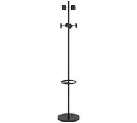 HOMCOM Perchero de Pie con Paragüero Perchero de Pie para Ropa de Metal con 12 Ganchos para Colgar Paraguas Bolsas Forma de Árbol para Pasillo Entrada Dormitorio Ø34x177 cm Negro