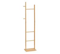 HOMCOM Perchero de Pie de Bambú Perchero para Abrigos con 2 Ganchos y 3 Barras Colgantes para Entrada Pasillo Dormitorio Estilo Moderno 36x24x168 cm Natural