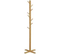 HOMCOM Perchero de Pie de Bambú, Perchero para Ropa con 8 Ganchos, Forma de Árbol, 49,5x49,5x178 cm, Natural Natural Wood 49.5X49.5X178 cm