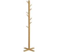 HOMCOM Perchero de Pie de Bambú, Perchero para Ropa con 8 Ganchos, Forma de Árbol, 49,5x49,5x178 cm, Natural Aosom España