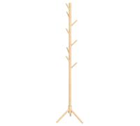HOMCOM Perchero de Pie de Madera con 8 Ganchos 40x40x165 cm Natural Natural Wood 40x40x165 cm