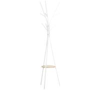 HOMCOM Perchero de Pie Forma de Árbol Perchero para Ropa de Metal con 9 Ganchos y Estante Perchero Vintage para Dormitorio Salón 45x45x180 cm Blanco