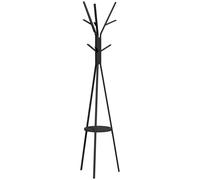 HOMCOM Perchero de Pie Metálico Vintage 45x45x180cm con 9 Ganchos y Estante Diseño de Árbol para Colgar Ropa y Bolsas Aosom España