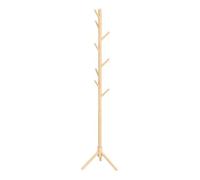 HOMCOM Perchero de Pie de Madera con 8 Ganchos 40x40x165 cm Natural Natural Wood 40x40x165 cm
