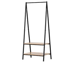 HOMCOM Perchero de Ropa Burro de Pie 2 Estantes 64x42,5x149 cm Negro
