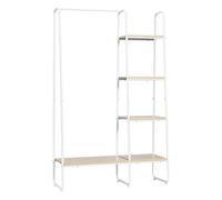 HOMCOM Perchero de Ropa con 5 Estantes de Almacenaje para Entrada 101x39x160 cm White 101x39x160 cm