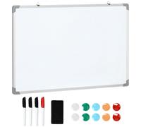 HomCom Pizarra magnética con marco de aleación de aluminio, 90×60 cm, borrado en seco