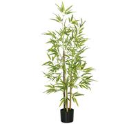HOMCOM Planta artificial Bambú árbol artificial altura 120 cm con maceta, decoración interior, muy realista