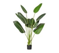 HOMCOM Planta Artificial Bananera de 160 cm con Maceta y 10 Hojas Realistas Planta Tropical Sintética para Interior y Exterior Verde Aosom España