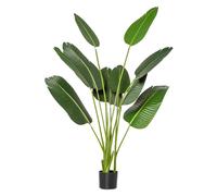 HOMCOM Planta Artificial Bananera de 160 cm con Maceta y 10 Hojas Realistas Planta Tropical Sintética para Interior y Exterior Verde Aosom España