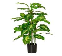 HOMCOM Aglaonema Artificial Planta Sintética de 95 cm con 42 Hojas Decoración para Hogar Oficina y Exterior Verde Aosom España
