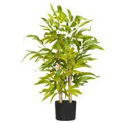 HOMCOM - Planta Artificial de Bambú Decorativa, Altura 60 cm - Tronco, Ramas, Lichens, Hojas, Gran Realismo, Maceta Incluida