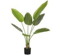 HOMCOM Planta Artificial de Interior, Árbol de Plátano Artificial de 30 cm con Maceta de Plástico y Tierra Flocada, Planta Artificial