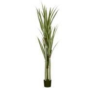 HomCom Planta artificial de yuca 190 cm, 39 hojas, maceta Ø17 cm, verde
