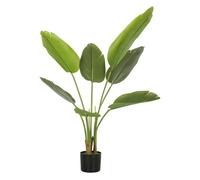 HOMCOM Planta Artificial Decorativa 109 cm Ave del Paraíso Maceta Verde | Planta Artificial, con Hojas, Árbol Plástico, de Interior y Exterior, Decoración para Hogar Oficina Balcón Dormitorio