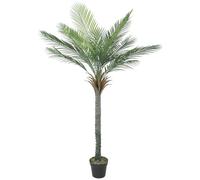 HOMCOM Planta Artificial Decorativa 180 cm Palmera Artificial Maceta Verde | Hojas, para Interior, Hogar, Salón, Oficina