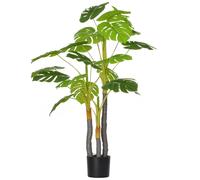 HOMCOM Planta Artificial Monstera en Maceta Altura 120 cm Árbol Tropical Decorativo con 20 Hojas para Hogar Salón Dormitorio Verde Aosom España