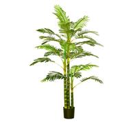 HomCom Palmera Areca artificial 190 cm con maceta y 30 hojas Ø19,5x190 cm Verde