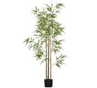 HOMCOM Plantas Artificiales, bambú Artificial, Planta Artificial 180 cm con 830 Hojas, Planta de Interior, árbol Artificial, decoración Vegetal para Interior, Verde