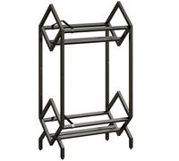 HOMCOM Porta CD 50, porta vinilos 2 niveles metal para DVD, libros, álbumes, 45,2x25,4x80 cm negro Aosom España