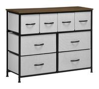 HOMCOM Práctica unidad de almacenamiento con 8 cajones, cajones plegables de tela, estructura de acero negro, 100x30x78 cm
