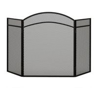 HOMCOM Protector de Chimenea de 3 Paneles Plegable Pantalla de Chimenea con Estructura de Metal 96x60 cm Negro Aosom España