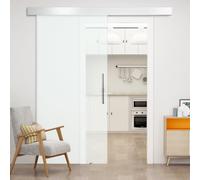 HomCom Puerta corredera 205x102,5 cm cristal deslizante sin obra