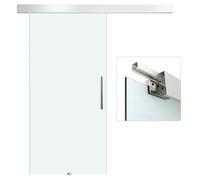 HOMCOM Puerta Corredera 102,5x205 cm Puerta Corrediza de Cristal con Riel Silenciosa para Sala de Estar Comedor Translúcido Transparent 200x213cm