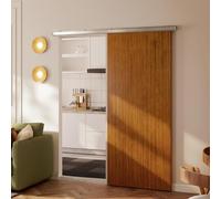 HOMCOM Puerta Corredera con Herrajes 90x210 cm Interior para Baño Marrón