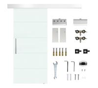HOMCOM Puerta Corredera de Cristal 90x205 cm Transparente con Riel de Seguridad para Baño y Oficina Moderna Aosom España