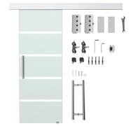 HOMCOM Puerta Corrediza de Vidrio Puerta Corredera Deslizante de Cristal Seguridad 77,5x205 cm