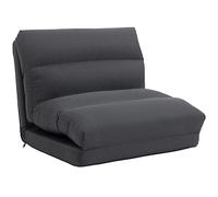 HOMCOM Puf con función de cama, respaldo inclinable, plegable, hasta 120 kg, 70 x 72 x 56 cm, Gris oscuro Aosom España