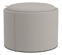 HOMCOM Puf, puf acolchado, lino, almacenamiento oculto, tapa reversible, 56cm x 56 cm x 42 cm, Gris claro + Natural