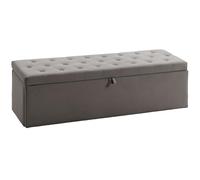 HOMCOM Puff Almacenaje, Banco Almacenaje, 141L, 137x41x42 cm, Tapizado en Terciopelo, Baúl de Almacenamiento, Carga 240 kg, Taburete para Sala de Estar, Dormitorio, Entrada, Gris