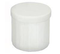 Homcom puff almacenaje, banco almacenaje plegable, 35 l, 38x38x38 cm, tapizado en terciopelo, baúl de almacenamiento redondo, carga 120 kg, taburete para sala de estar, dormitorio, entrada, crema