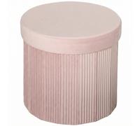 HOMCOM Puff Almacenaje Banco Almacenaje Plegable 35 L 38x38x38 cm Tapizado en Terciopelo Baúl de Almacenamiento Redondo Rosa