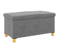 HOMCOM Puff Almacenaje Banco Almacenaje Plegable 67 L 76x38x38 cm Gris