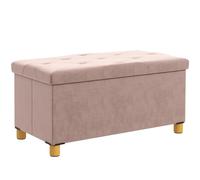 HOMCOM Puff Almacenaje Banco Almacenaje Plegable 67 L 76x38x38 cm Rosa
