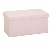 HOMCOM Puff Almacenaje, Banco Almacenaje Plegable 84 L 76x38x38 cm Tapizado en Lino Sintético Baúl de Almacenamiento Rosa