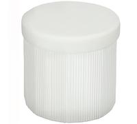 HOMCOM Puff Almacenaje Plegable 35 L Crema 38x38x38 cm Tapizado en Terciopelo Baúl de Almacenamiento Redondo Aosom España